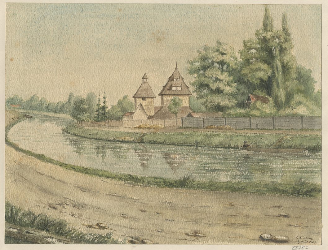 VUE DES ENVIRONS DE STRASBOURG : TUILERIES PRES DE L'ILL