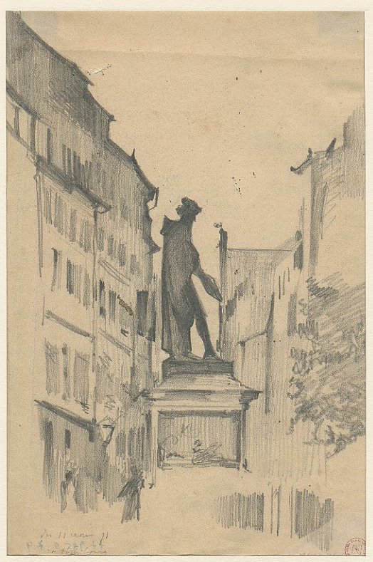 VUE DE STRASBOURG : MONUMENT DE GUTENBERG, PLACE GUTENBERG