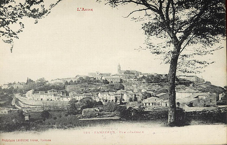 L'AUDE (en haut) / 724 - FANJEAUX. - VUE GENERALE (caractères rouges)