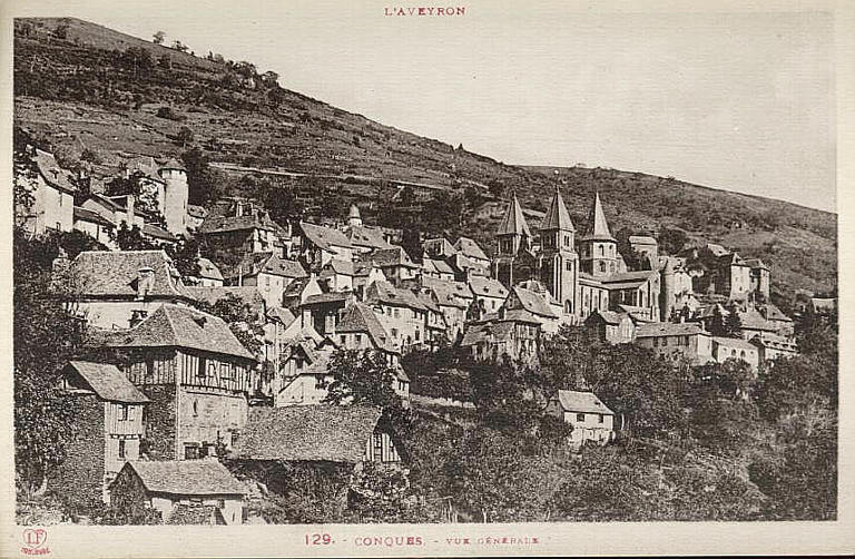 L'AVEYRON (en haut) / 129. - CONQUES. - VUE GENERALE (caractères rouges)