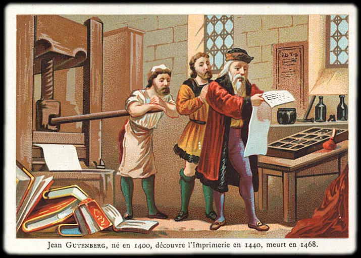 Jean GUTENBERG (...) meurt en 1468 (titre inscrit)