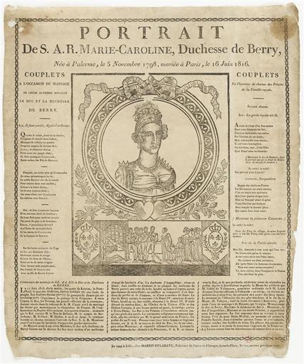 PORTRAIT DE S.A.R.MARIE CAROLINE, DUCHESSE DE BERRY (titre inscrit)
