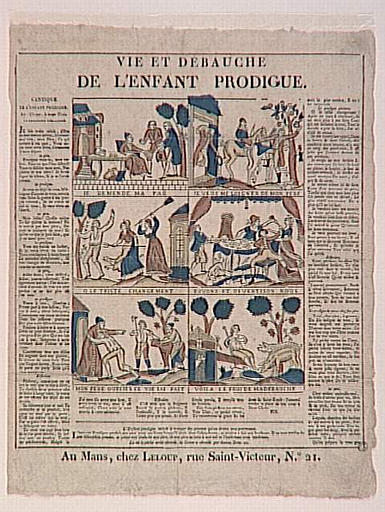 VIE ET DEBAUCHE / DE L'ENFANT PRODIGUE. (titre inscrit)