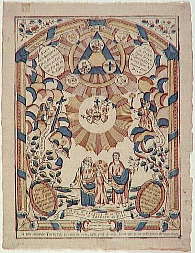 O TRES ADORABLE TRINITE, JE CROIS EN VOUS, AYEZ PITIE DE MOI, FAITES QUE JE NE CESSE JAMAIS DE VOUS AIMER. (titre inscrit)