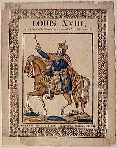 LOUIS XVIII, Roi de France et de Navarre, né à Versailles le 17 Novembre 1755. (titre inscrit)