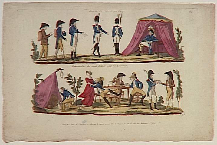 RECEPTION DES CONSCRITS AU CAMP. (titre inscrit)
