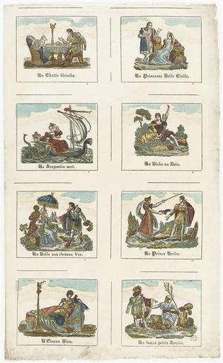 Planche de contes (la Chatte Blanche...la Bonne Petite Souris) (titre factice)