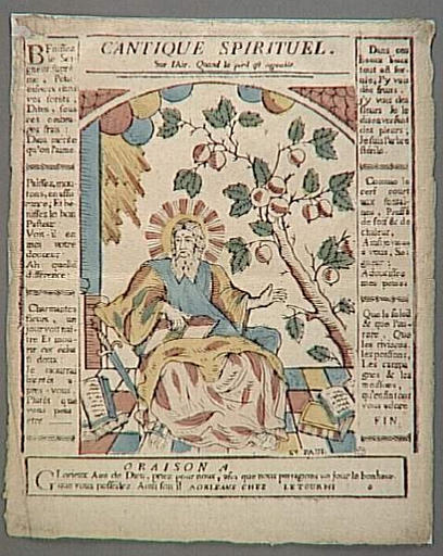 CANTIQUE SPIRITUEL. / SUR L'AIR QUAND LE PERIL EST AGREABLE. / ST PAUL / ORAISON A (titre inscrit)