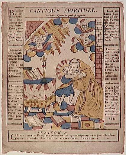 CANTIQUE SPIRITUEL. / SUR L'AIR.QUAND LE PERIL EST AGREABLE. / ST ANTOINE (titre inscrit)
