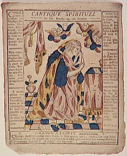 CANTIQUE SPIRITUEL / SUR L'AIR : REVEILLEZ VOUS BELLE ENDORMIE / ORAISON A SAINTE MADELEINE (titre inscrit)