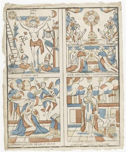 O CRUX AVE, LOUE SOIT LE TRES ST SACREMENT DE LAUTEL / LANNONCIATION DE LA ST.VIERGE ; ST NICOLAS EVESQUE DE MYRE (titre inscrit)